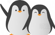 七夕情人节情侣企鹅图片