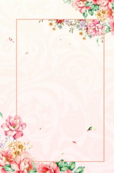 唯美花边花纹花圈花框粉色花纹图片