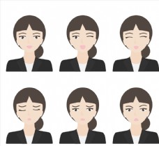 商务表情商务女子表情矢量图片