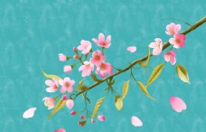 
                    手绘樱花透明图层图片
