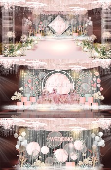 粉色现代浪漫婚礼效果图图片