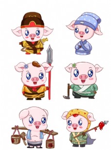 猪矢量素材卡通猪可爱小猪图片