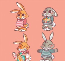 PSD格式文件彩绘兔子设计图片