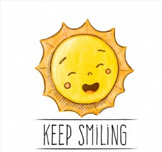 PSD格式文件太阳保持微笑插画图片