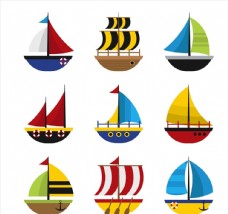 psd源文件彩色帆船设计图片