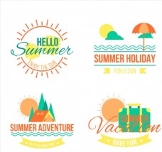 夏季度假标签矢量图片