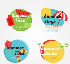 彩色夏季度假标签图片