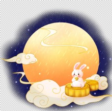 中秋月饼中秋兔子吃月饼图片