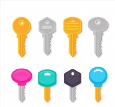 PSD格式文件款彩色钥匙设计图片
