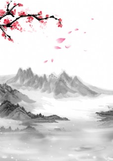 中国风设计中国山水墨画图片