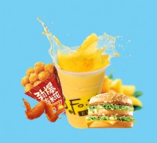 汉堡饮料食物图片
