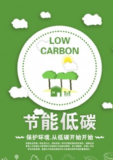 绿树低碳环保海报图片