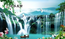 画中国风风景画背景墙图片