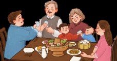 
                    一家人吃火锅团圆图片

