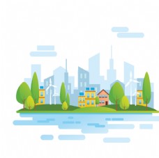 绿背景自然能源城市图片