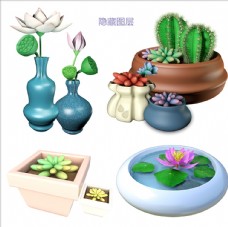 盆栽植物3D植物盆栽图片