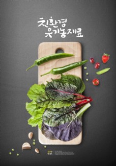 
                    韩式餐饮 蔬菜海报图片

