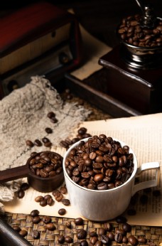 咖啡豆饮品配料背景海报素材图片