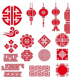 中国中式灯笼祥云等传统纹理元素图片
