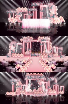 粉色立体婚礼图片