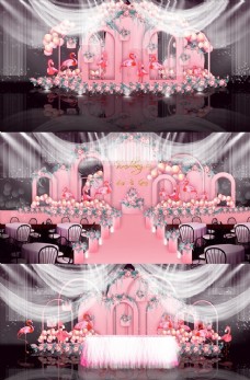 粉色气球婚礼图片
