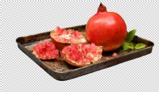 石榴水果果实餐盘装饰素材图片