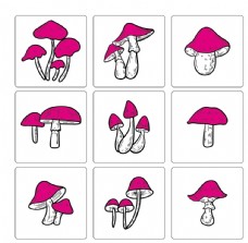 茶线稿蘑菇图片